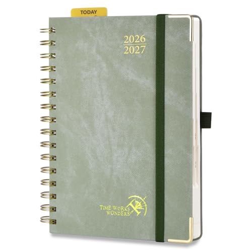 2026 2027 Academic Daily Planner One Page Per Day Hardcover Appointment Book with Hourly Time Slots