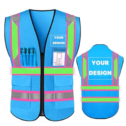 High Reflective Visibility Safety Vest Custom Your Logo Safety Workwear with Reflective Strips and Pockets
