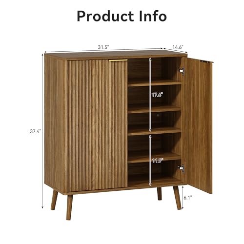 5 Tier Shoe Storage Cabinet with Adjustable Shelves