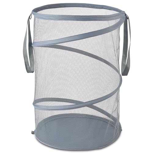 Mesh Popup Laundry Hamper 115L Foldable Laundry Basket Large Capacity Collapsible Clothing Storage Basket with Handles 26 H x 18 W x 18 L