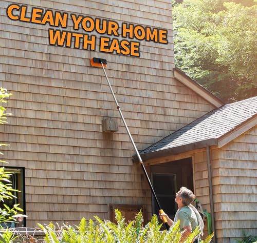 High Reach Duster Kit with Exterior House Cleaning Brushes and Window Cleaning Tool
