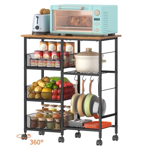 Rolling Kitchen Storage Microwave Cart