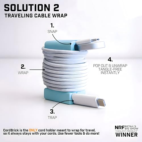 Silicone + Steel Weighted Cord Holder for Nightstand