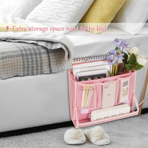 Bedside Caddy Bedside Storage Organizer Bedside Organizer with Power Strip Holder and 2 Adjustable Straps for Home Bunk Bed College Dorm Sofa
