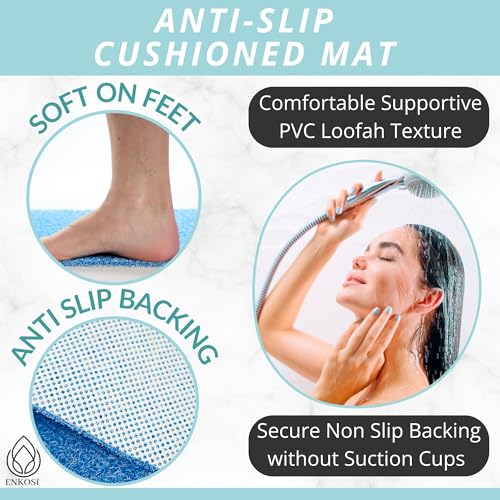 Non Slip Shower Mat Soft PVC Loofah Inside or Outside Showers