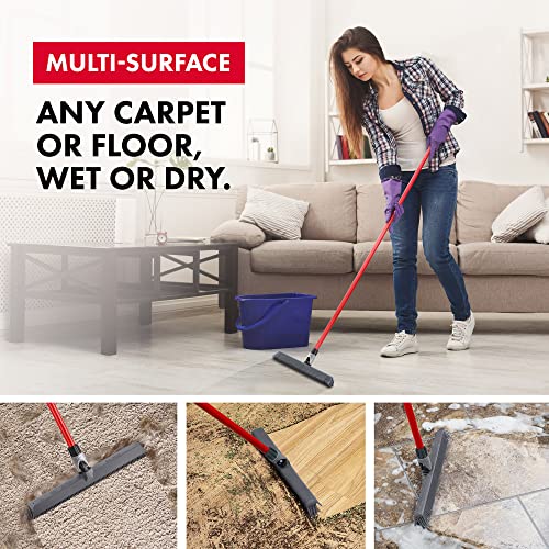 2-in-1 Silicone Rubber Broom Carpet Rake and Squeegee