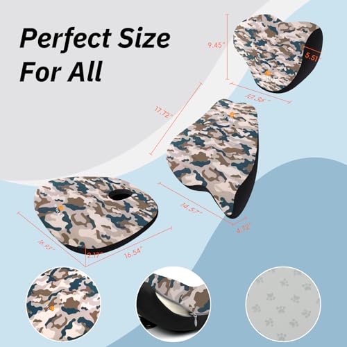 Ergonomic Car Seat Cushion with Comfort Memory Foam Neck Pillow