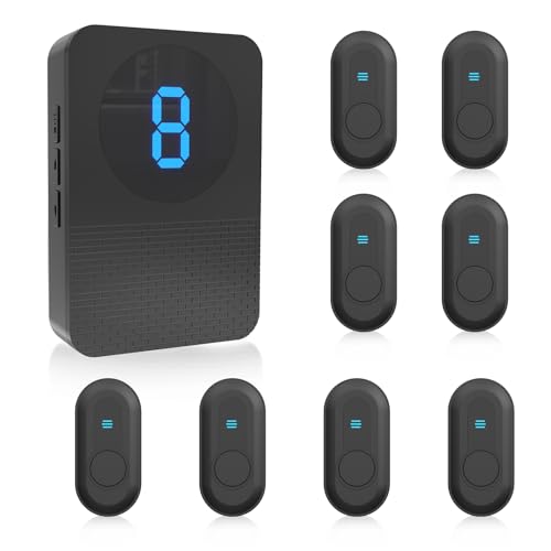 Caregiver Pager Wireless Call Button System Call Bell Alert Button Wireless Calling System for Elderly at Home