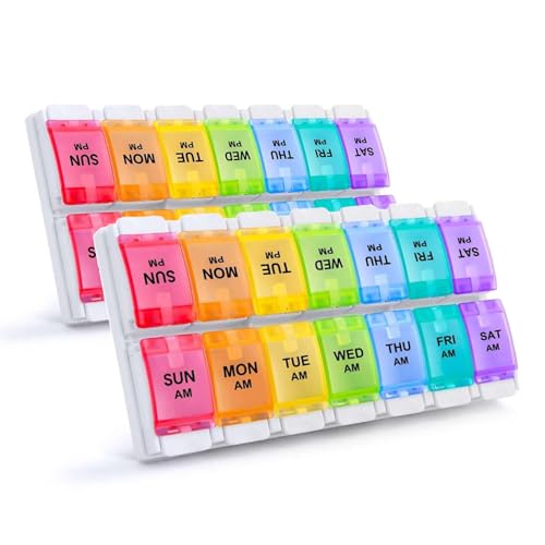 AM PM Weekly 7 Day Pill Organizer