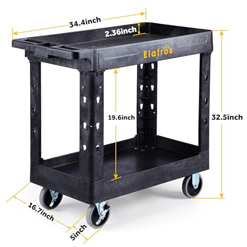 Heavy Duty Plastic Utility Cart 34 x 17 Inch