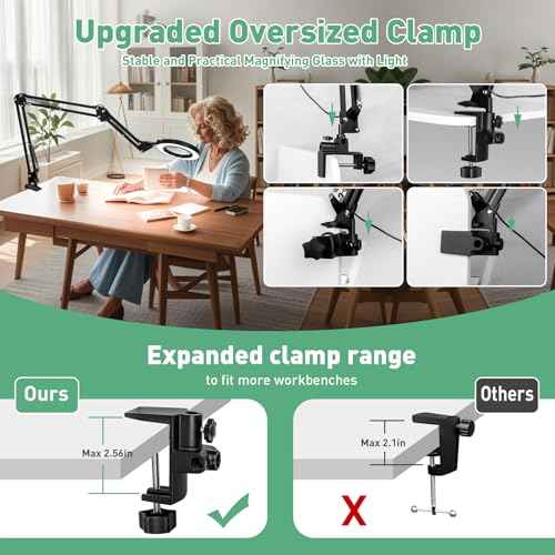 Magnifying Glass with Light and Clamp