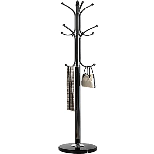 Metal Coat Rack Stand with Natural Marble Base