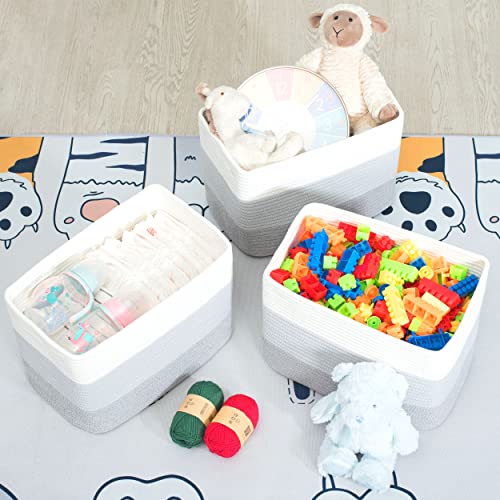 3 Pack Cotton Rope Shelf Storage Baskets