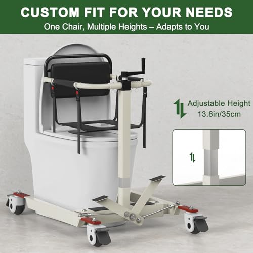 Patient Lift Transfer Chair Height & Width Adjustable Portable Transfer Lift Chair for Elderly and Disabled