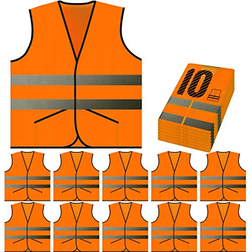 Pocket Safety Vest Bulk Pack Reflective High Visibility Men Women