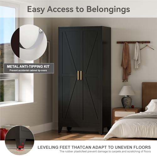 71 Farmhouse Metal Wardrobe Closet
