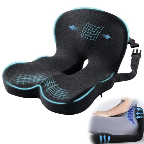 Ergonomic Seat Cushion with Adjustable Strap