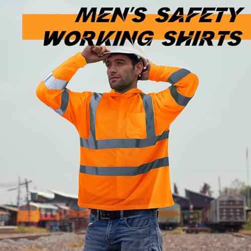 4 Pcs Safety Shirts Hi Vis Hoodie