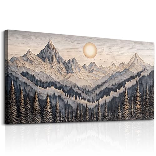 Canvas Wall Art For Bedroom Framed Decorations For Living Room Modern Office Wall Decor Lake View Painting Forest Tree Landscape Pictures Canvas Artworks Ready To Hang Home Decor