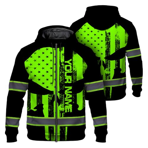 Hi Vis Reflective Zip Up Hoodie