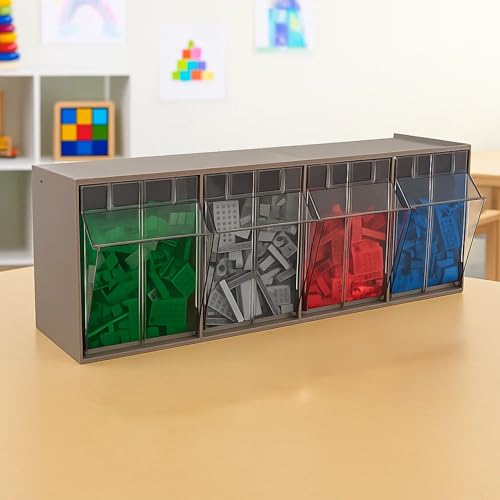 TiltView Horizontal Plastic Organizer Storage System Cabinet