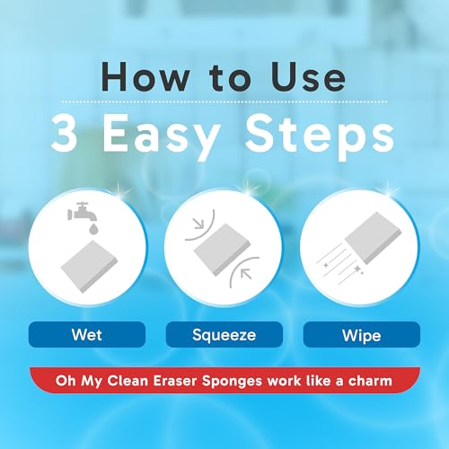20 Pack) Extra Large Magic Cleaning Eraser Sponge – 2X Thick, Long Lasting Melamine Sponges in Bulk – White Foam Pads for Walls, Kitchen, Bathroom, Floor & Baseboard Cleaner