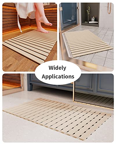 Shower Mat Non Slip Heavy Duty Rubber Bathtub Mat Without Suction Cups Shower Floor Mat for Indoor Outdoor