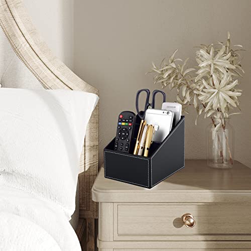 Fashionable PU leather TV remote control bracket with 3 compartments
