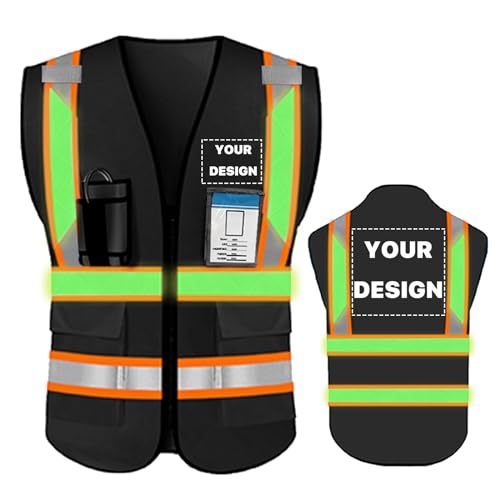 High Visibility Reflective Safety Vest with Pockets Custom Your Logo Safety Workwear