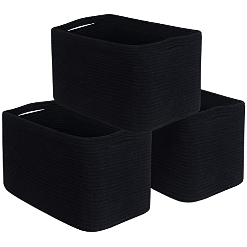 3 Pack Cotton Rope Shelf Storage Baskets