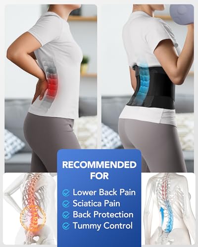 Back Brace for Women with 3D Lumbar Pad & 6 Flexible Supports