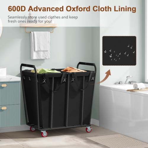 2 Section Laundry Sorter Cart