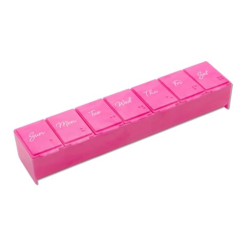 Weekly (7-Day) Pill Organizer, Vitamin Planner, and Medicine Box, Large Compartments