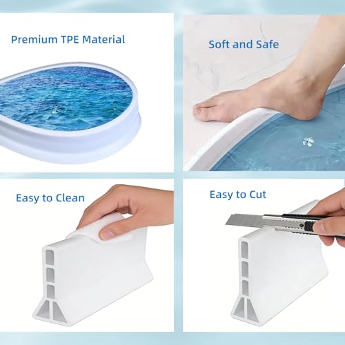 80inch Extra Height White Soft TPE Silicone Flexible Bathroom and Kitchen Water Stopper Water Retaining Stripe