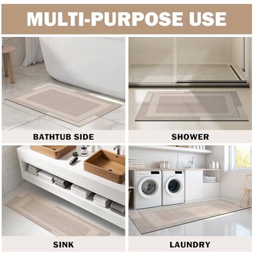 YDKL Non Slip Bath Mat Ultra Thin Bathroom Rugs Fit Under Door
