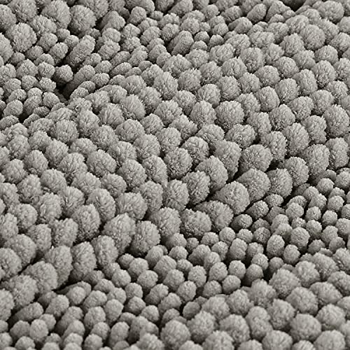 Bathroom Rugs Bath Mats Sets Super Absorbent Chenille Striped Bath Mats Non Skid Machine Wash Dry Rugs for Bathroom Floor Set of 2