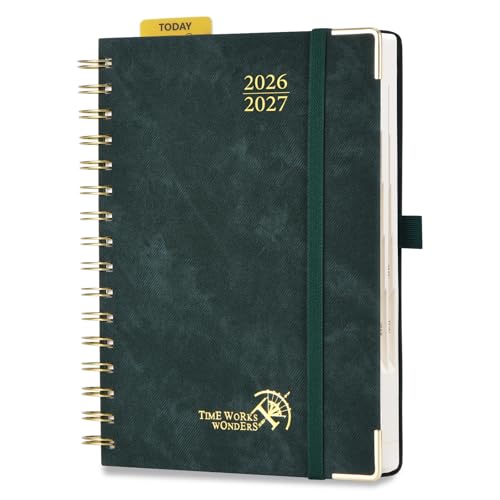 2026 2027 Academic Daily Planner One Page Per Day Hardcover Appointment Book with Hourly Time Slots