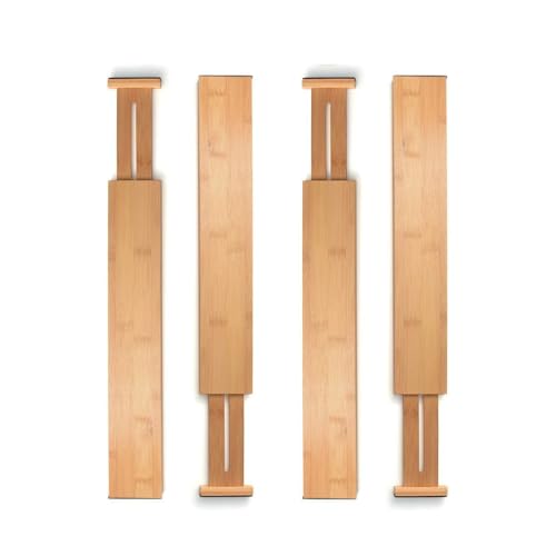 4 Pack Bamboo Drawer Dividers
