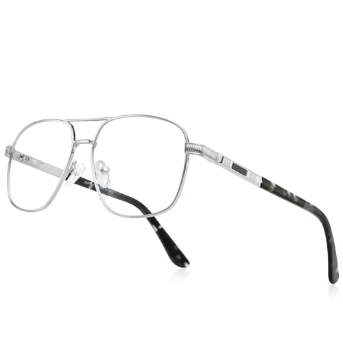 RBPilot Square Metal Aviator Reading Glasses for Men