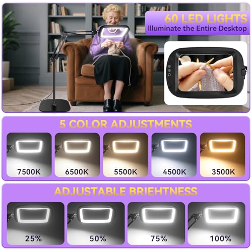 30X 10X Extra Large Floor Magnifying Glass with Light and Stand