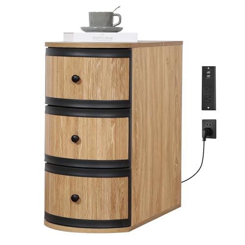 End Table with Charging Station for Couch
