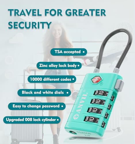 TSA Approved Luggage Locks with Search Alert Indicator