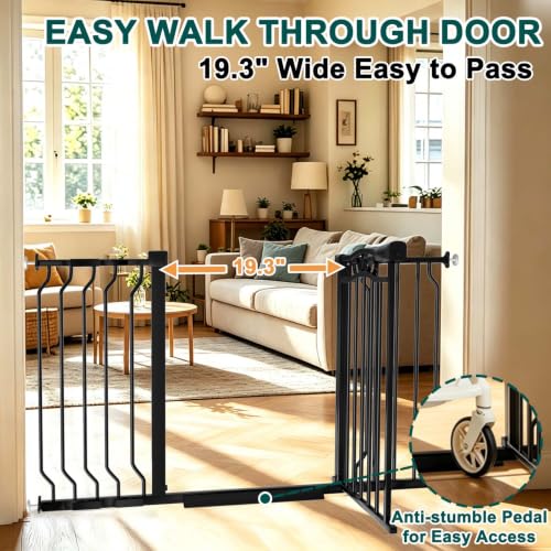 29.5" 81.1" Extra Wide Baby Gates for Stairs Doorways No Drill