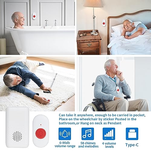 Wireless Caregiver Pager Nurse Alert System SOS Call Button