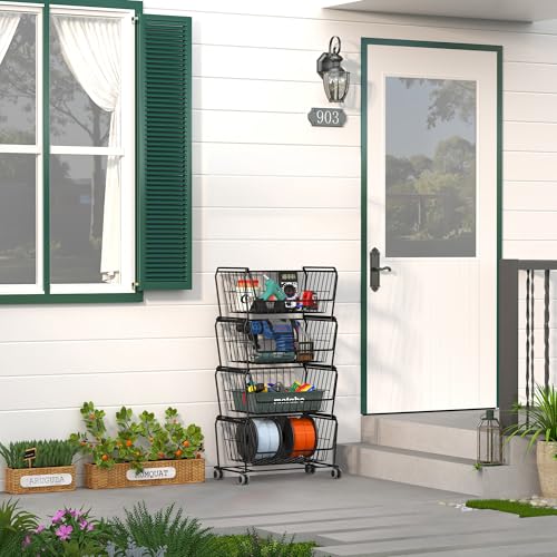 Stackable Metal Storage Carts