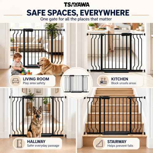 Extra Wide Auto Closing Baby Safety Gate for Stairs & Doorways