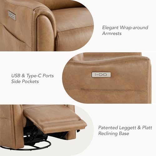 Leather Swivel Power Recliner Chairs for Adults
