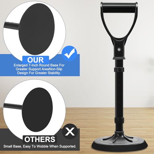 Upgraded Portable Standing Aid with Integrated Reinforced Fixation Buttons and Oversized 7" Base