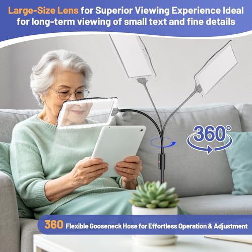 Hands Free Floor Magnifying Glass with 48 LED Light