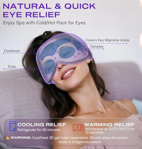 Sleep Mask Headphones Bluetooth 5.4 with 3D Removable Hot & Cold Compress
